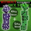 MEISHUNUK Dice Stacking Cup(Black) Set with 4 Pcs 19mm(Puple) and
