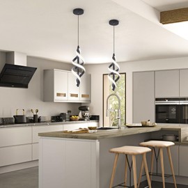 Vloitgol Black Pendant Light,4000K Modern LED Pendant Lights Kitchen Island,Adjustable Pendant Lighting Over Island Hanging Pendant Light Fixtures for Kitchen Dining Room Hallway Foyer,1 Pack