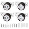 UFURMATE 1.25 Inch Small Side Mount Rubber Caster Wheels Mini
