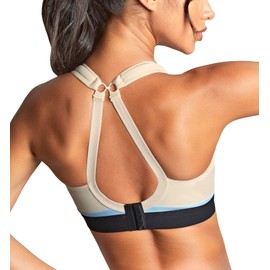 Panache Boundless Racerback Non-Wire Sports Bra (7341M),34HH,Chalk/Black
