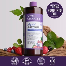New Chapter Liquid Multivitamin for Kids, Teens, Adult Women & Men| Cellular Energy, Hair, Skin & Nails + Digestive Health (Available in 2 Flavors: Orange Mango & Mixed berry):_30 Ounce - Mixed Berry