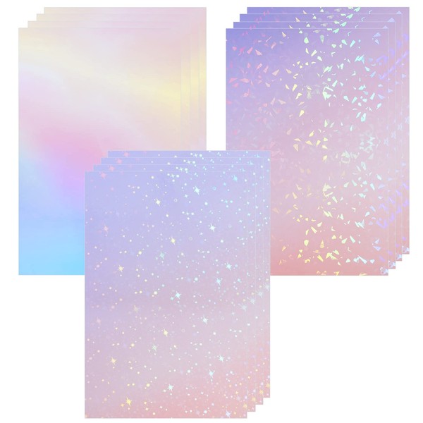 Yoosso 12 Sheets Hologram Film, A4 Paper Holographic Clear Vinyl