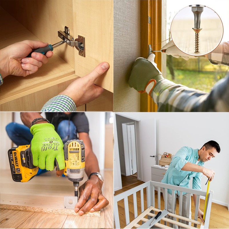 100pcs Wood Screws,Flat Head Screws for Wood, Zinc Galvanized Small