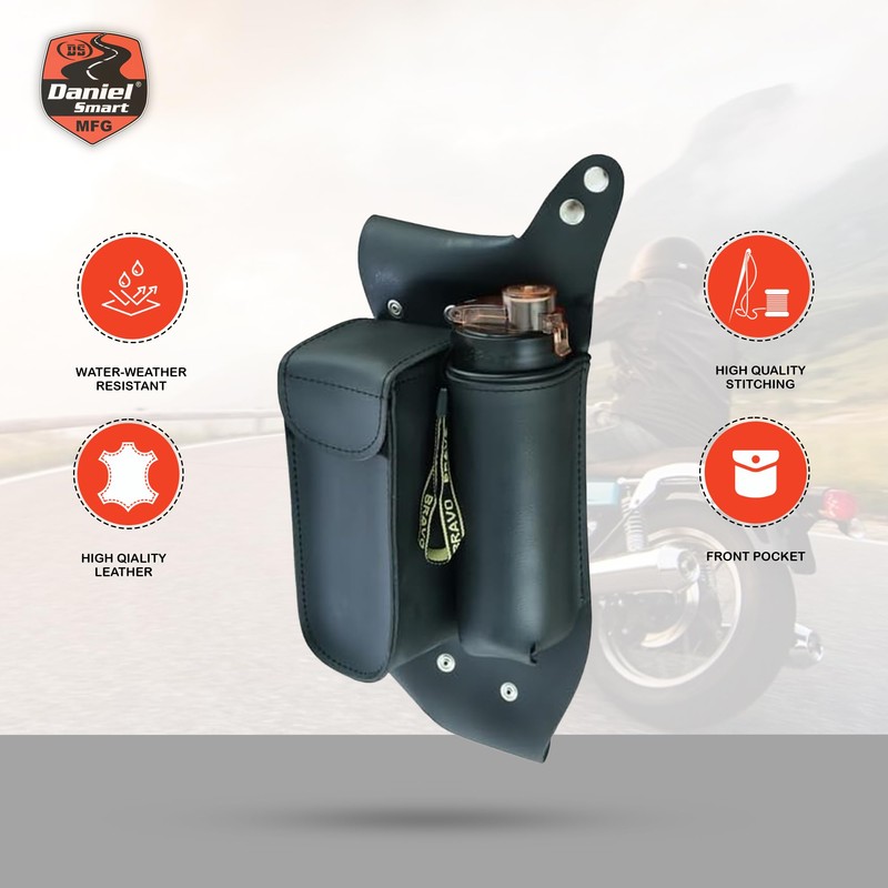 Daniel Smart Motorcycle Leather Crash Bar Bag Left Saddlebag Guard