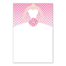 30 Blank Cards Invitations Thank You Cards Pink Dress Bridal Shower + 30 White Envelopes