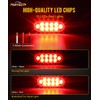 Partsam 2Pcs 6 Inch Oval Red Led Trailer Tail Lights