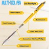 Rnemitery Yellow Steel Stand Pen, Multi-function Tool with Aluminum Copper