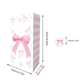 PEKGLOW 12Pcs Bow Candy Bags Bow Party Decorations Coquette Birthday Decorations Coquette Gift Bags Pink Bowknot Party Favor Bag Container Goodie Boxes Pink Treat Bag for Girls Wedding Bachelorette Bowknot Coquette Birthday Party Decorations