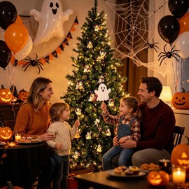 Calendario de Cuenta Regresiva de Halloween con 24 Adornos de Fantasmas de Acrílico OLKGZCA848JBQQ049L