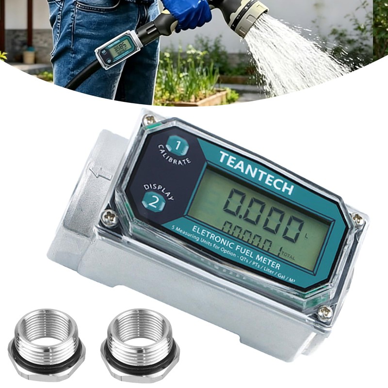 1Pack 1 in Digital Turbine Fuel Flow Meter with 3/4