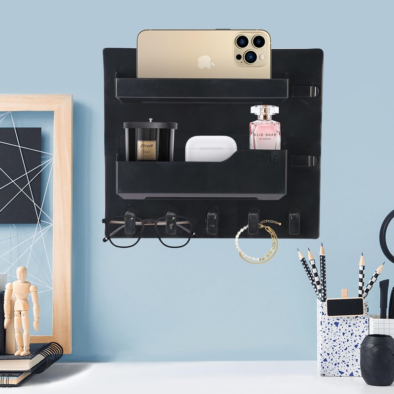 Bedside Shelf Wall Mount, Adhesive Bedside Shelf Accessories Organizer with