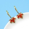 Fall Maple Leaf Earrings,Thanksgiving Fall Earrings Hoops Red Rhinestone Maple