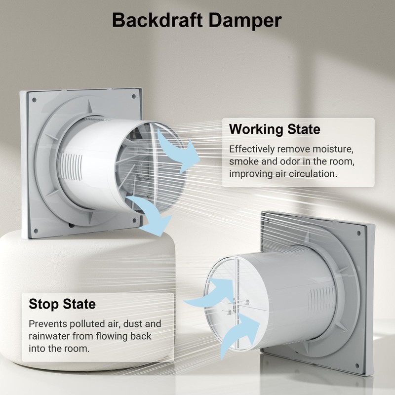 4 Inch Bathroom Exhaust Fan, Plug in Wall Exhaust Fan,