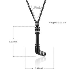 Hearbeingt Hockey Stick Urn Necklace for Ashes Memorial Cremation Ashes Jewelry Funeral Keepsake Pendant Necklace(Black)