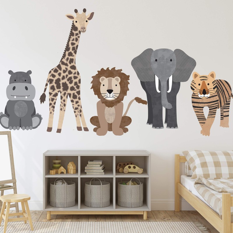 Large Safari Animal Wall Decals, Nursery Wall Decals, Jungle Wall