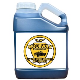 Woolwax "LV" Lower Viscosity thinner long lasting lanolin film fluid without the smell. 1-Gallon easy pour jug. This is a thinner version of Original Woolwax. Almost no smell. BLACK color.