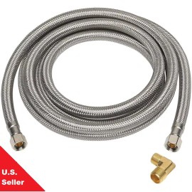EZ-FLUID (1) 3/8" Comp x 48" 4-FT S.S Universal Dishwasher Water Supply Line Connector LF