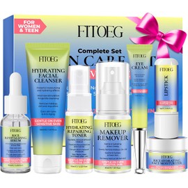 Imprescindibles para viajes, kit de cuidado de la piel de Corea, kit de rutina de cuidado facial hidratado para adolescentes, niños y mujeres, set de cuidado de la piel, regalo para adolescentes,