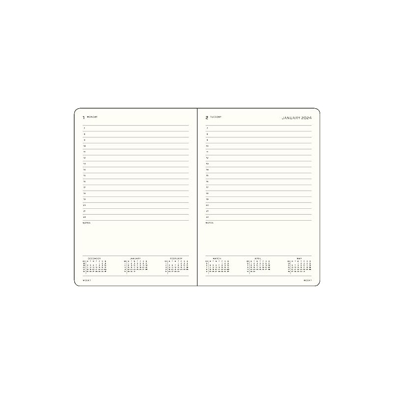 LEUCHTTURM1917 367876 Daily Planner Medium (A5) 2024, Lilac, English