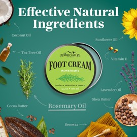 Pumice Valley Foot Cream for Dry Cracked Heels and Feet - Natural Foot Moisturizer Balm for Calluses and Dry Feet Treatment - Rosemary Foot Lotion 3.5 Oz