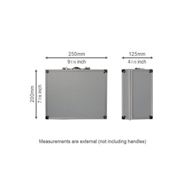 ROC Cases A012 Grey Protective Flight Case L250xW200xH125mm with Cubed Foam Insert and Lid Foam, Safe Storage Toolbox