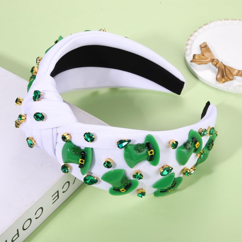 boderier St.Patrick's Day Headband for Women Green Irish Top Hat