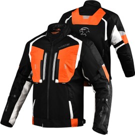JAG Men's All Season Reflective Mesh Motorcycle Jacket | CE Armored Dual Sports Cordura Jacket with Removable Liner