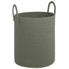 HOBASKET Large Laundry Basket,Laundry Hamper,15''x18'' Cotton Rope Storage Basket with Handles,baby hamper,Nursery Blanket Storage Living Room,toy basket,kids laundry(Green)