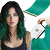 RUNATURE Tape-In Extensions Real Hair Teal Tape-In Hair Extensions with