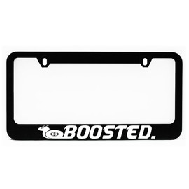 License Plate Frame, Boosted Black Plate Holder, Tag Cover, Car Frame, Auto Accessories, Cool Decoration, USA & Canada License Plate, JDM Style