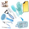 Oromaviela 8PCS Dog Rabbit Bunny Cat Grooming Kit,Self-Cleaning Brush,Nail Clipper,Grooming
