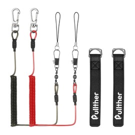 Pullther I01 Butt Belt Fishing Rod Drop Prevention Butt Rope Spiral Cord Fishing Rod Drop Prevention Set of 4