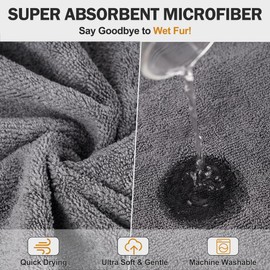 HezzLuv Super Absorbent Dog Bathrobe, Microfiber Dog Drying Coat Dog Bath Robe Towel for Small, Medium & Large Dogs, Quick Drying, Warm Keeping Dog Robes for After Bath Supplies