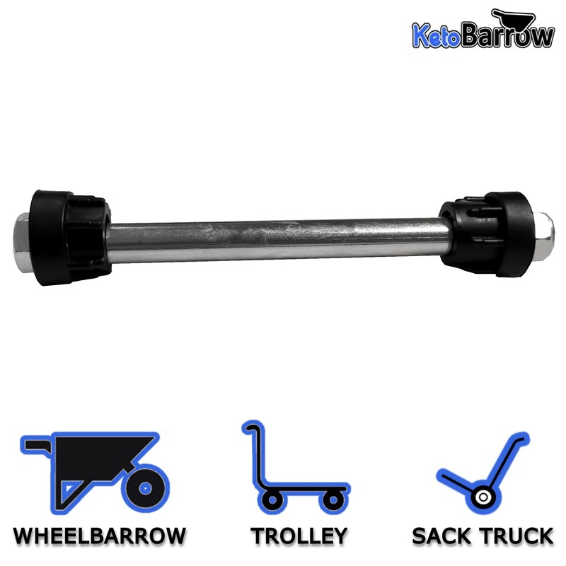 REPLACEMENT WHEELBARROW/WHEEL BARROW AXLE SET - 130MM - TO FIT