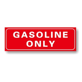 Beiyier 6pc Gasoline Only Stickers (Red) for Fuel Tank, Vinyl Decal, Weatherproof Adhesive Decals for Trucks, Tractors, Fuel Cans, Gas Caps