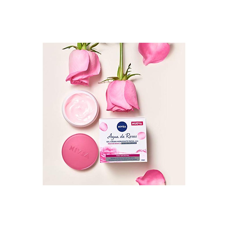 Nivea Agua Rosas Gel Crema Hidratante Ácido Hialurónico Una Piel