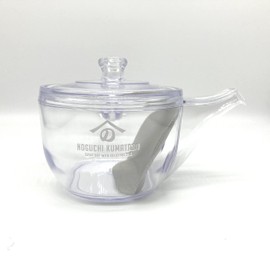 Clear Non-Breakable Tea Pot (Noguchi Kumataro Tea Garden Limited Logo), Includes Leaflet for Brewing Tea, Made in Japan, Plastic, Compatible with Green Tea, Roasted Tea, Oolong, Herbal Tea, Cold Brewing and Ice Brewing Safe, Dishwasher Safe, Bleach Safe