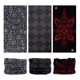 9PCS & 6PCS Multifunctional Stretchable Sport & Casual Headwear, Headband Scarf Bandanna Headwrap Mask Neckwarmer & More 12-in-1