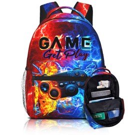 Yirasnezy Video Game Backpack for Boys School Backpack for Kids Boys Games Bookbag for Children Teens Elementary Middle School Students Bookbag Ages 6-18 Adjustable Large Capacity Gaming Backpacks