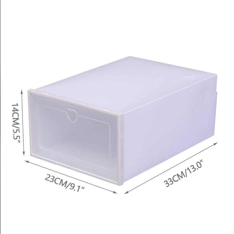 LYNICESHOP White 20 Pack Stackable Shoe Storage Box,Clear Plastic Shoe