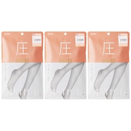Atsugi AP6002 Astigu Women's Compression Stockings, Tightening Compression (Set of 3), nu dibé, L-LL