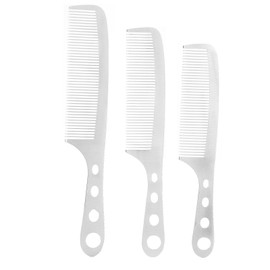 3pcs Metal Barber Comb Salon Barber Hairdressing Combs Thin Hair Cutting Styling Flat Combs