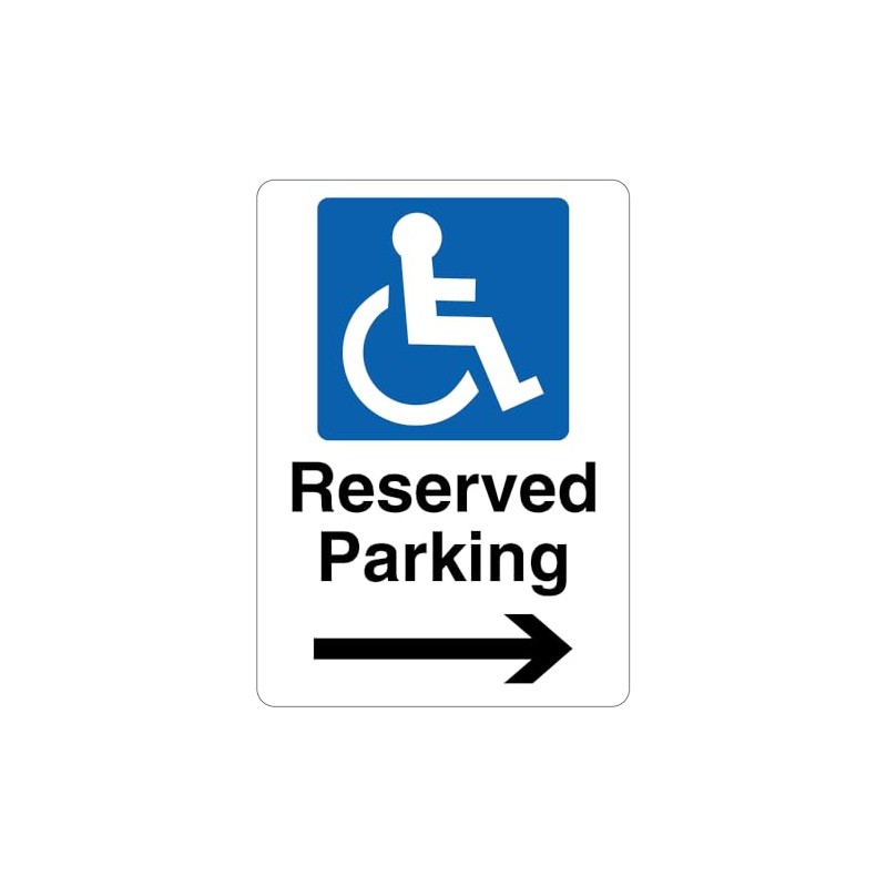 V Safety Reserved Parking - Mandatory Disabled - Arrow Right