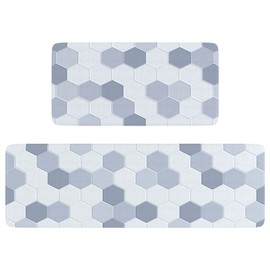 TEMASH Kitchen Rug Anti Fatigue Mats for Kitchen Floor, Kitchen Rugs and Mats Non Slip, 2 Pieces Set Kitchen Floor Mats Cushioned, Comfort Standing Mat for Home, Kitchen, Office, Sink