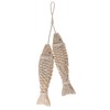 BIMUYI Hanging Fish Decoration with Fishing Net, Wooden Fish Wall