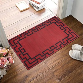 AMEHA Area Rugs Living Room - Red Rugs for Bedroom 60x110 Cm Modern Floor Carpet Super Soft Greek Key Style Non Shedding Kids and Pets Friendly Classic Rug (Lexi)