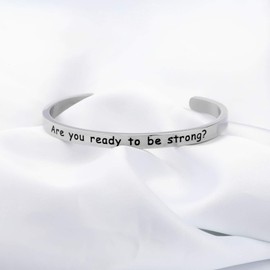 Buffy The Vampire Slayer Inspired Gift BTVS Fandom Gift Are You Ready to Be Strong Bracelet 90's Television Gifts (Be Strong Bracelet)