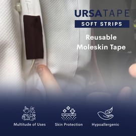 URSA Tape: Pack of 30 Soft, Stretchy Strips of Moleskin Applied to Hypoallergenic Sticky Tape. Available in Four Colours. Made in The UK. (Brown, 30)