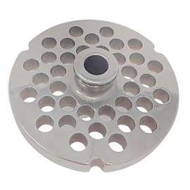 #32 Meat Grinder Plates with Hubs - Cozzini Cutlery Imports - Choose Your Size (3/8 in. - 9.5mm - Fine Sausage Grind)