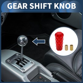 INFINAUTO Gear Shift Knob, 10cm Universal for Automatic and Manual Vehicle Gear Shifter Knob with 2 Adapter Acrylic Red, 1 Set